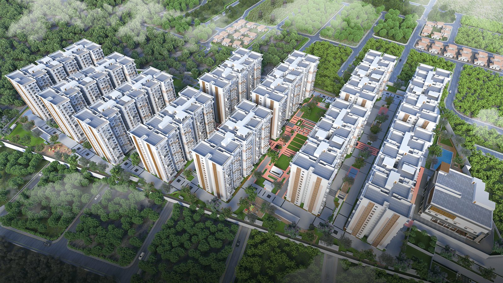 Aerial exterior view of My Home Mangala in Kondapur, Hyderabad