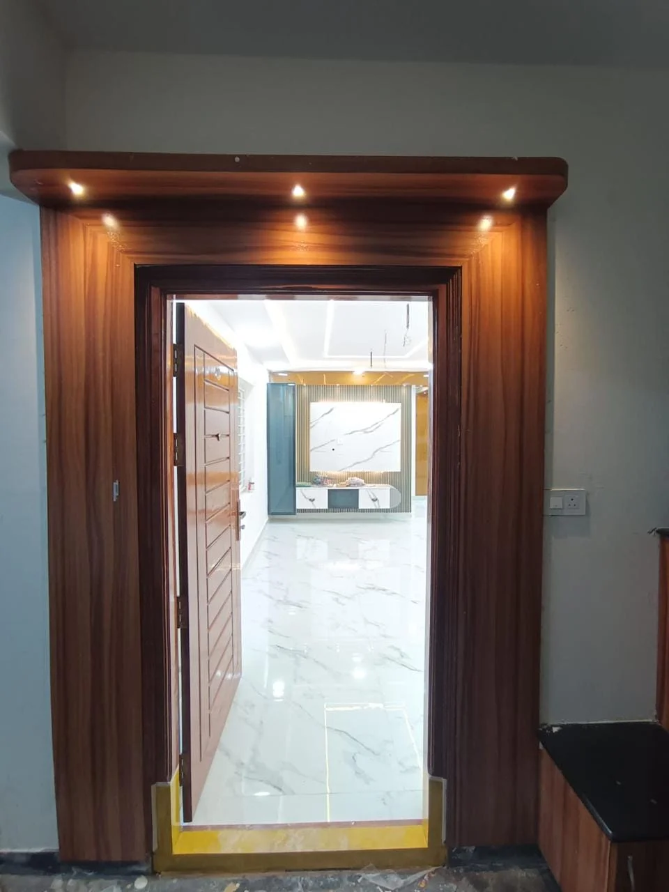 Entryway · Timber framing in a Space Crafts client home